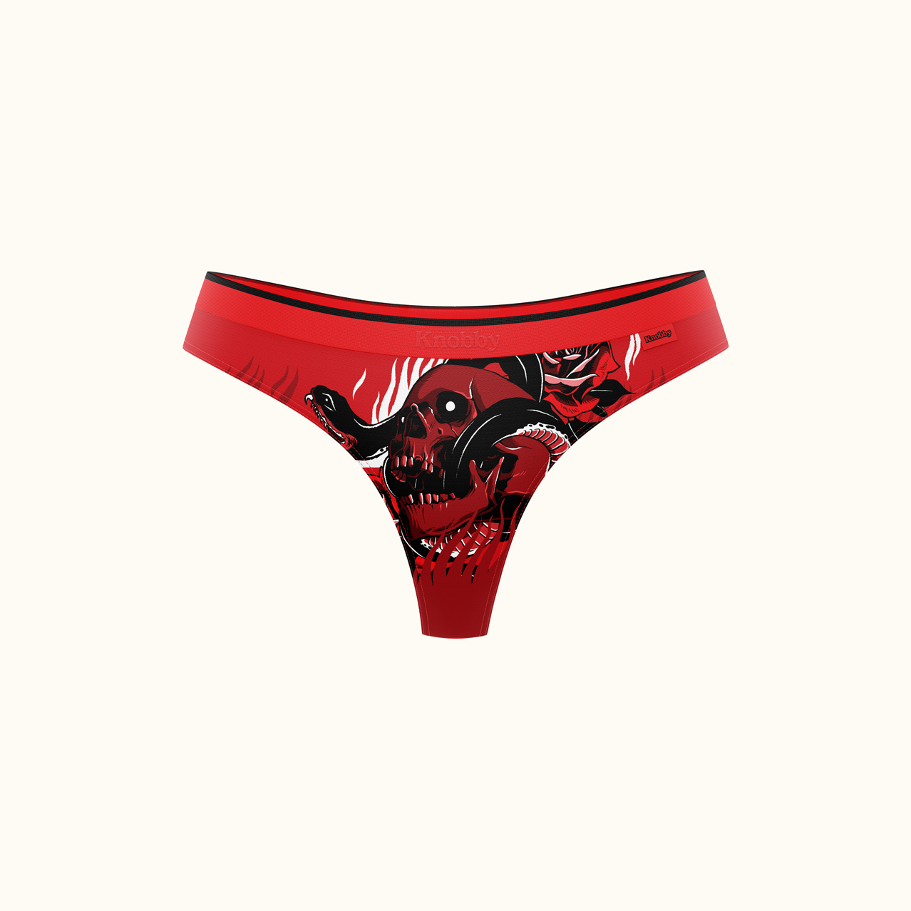 Assless Underpants for Women Sexy G String Printed Panties Women's T Back  Underpants Comfort Soft Low Rise (Red, XXL)