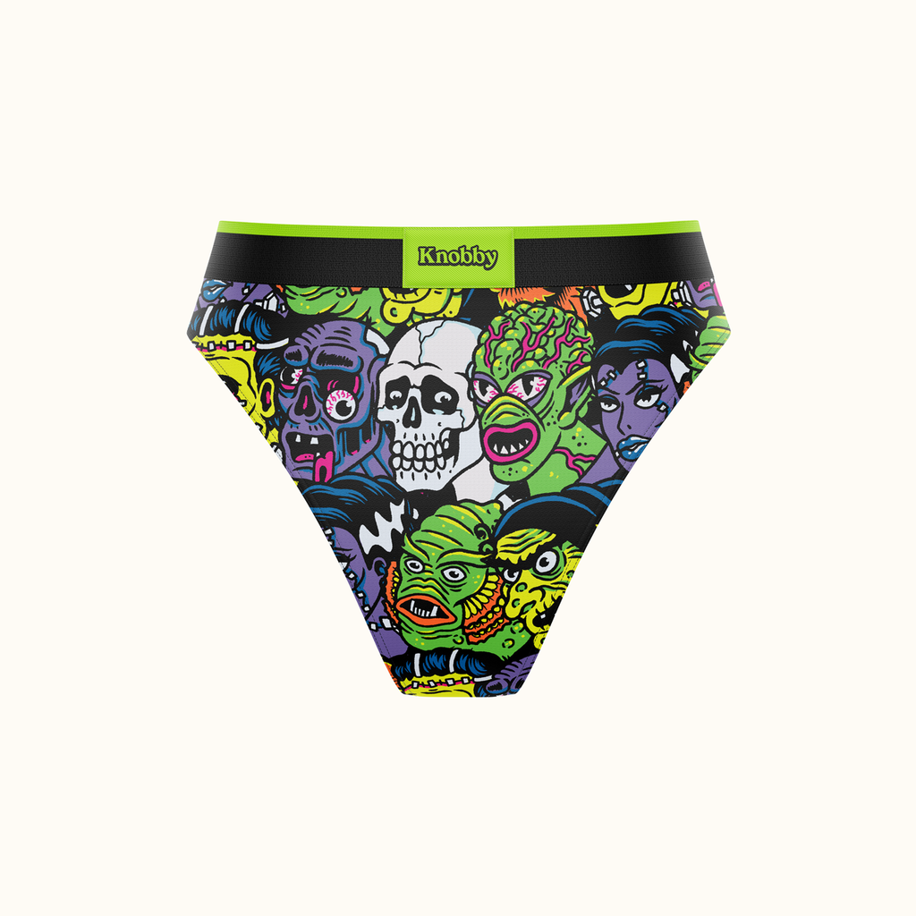 Creepy Underwear - Boys fun Neon Green Underwear (12Y, Boxer Briefs -  Organic, Neon Green)