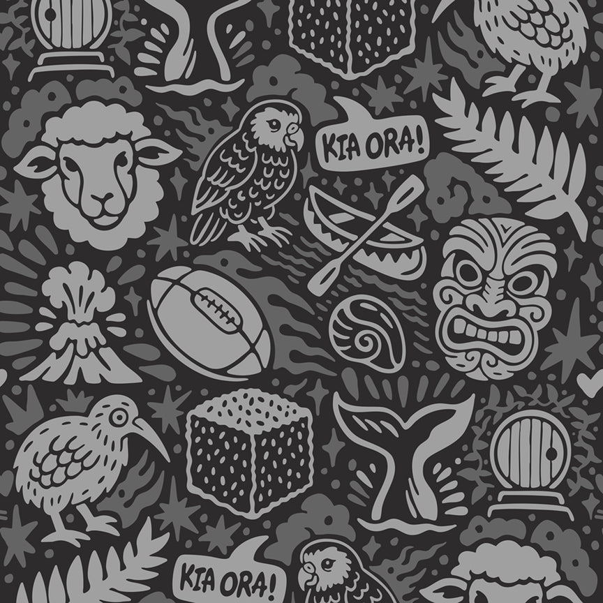 Kiwiana print swatch – New Zealand icons