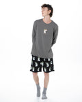 Gender Neutral Pyjama Long Sleeve Tee / Koala Grey / Hooroo Cockatoo